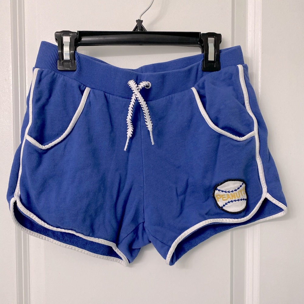 Hanna Andersson PEANUTS Terry Lounge Shorts Girls 150 US 12 Summer Casual Soccer